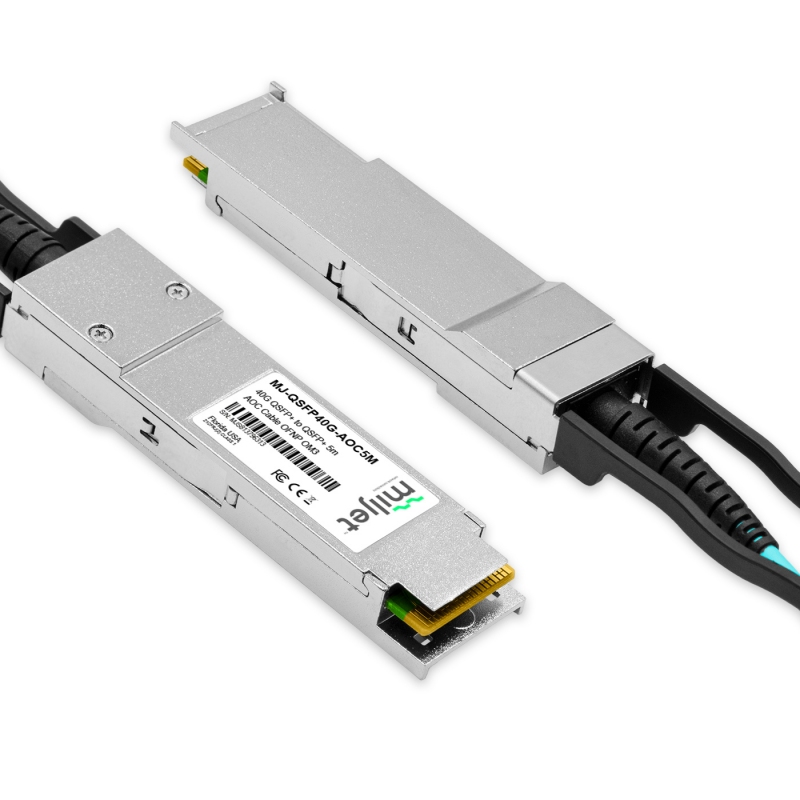 Cabo 40G QSFP+ para QSFP+ 5m, AOC Active Optical Cable OM3 OFNP Miljet