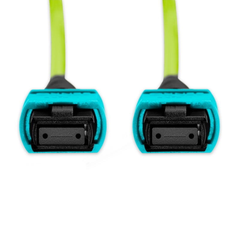 Cabo MPO para MPO Fêmea 20m, 12 Fibers OM5 G651.1 50/125 Multimodo, Tipo B LSZH Verde Miljet