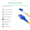 Cordão Óptico 3m, LC/UPC-SC/UPC, SM BLI G657-A1 9/125, OS2 Duplex 2.0mm LSZH Amarelo, Fibra Monomodo Miljet