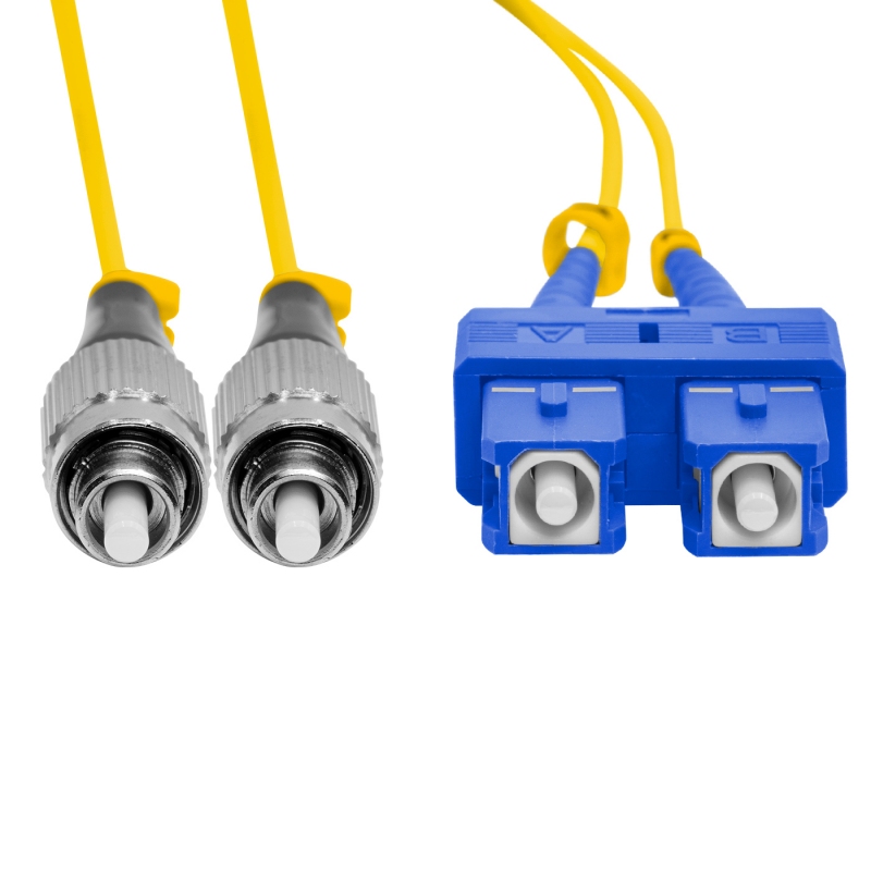 Cordão Óptico 3m, FC/UPC-SC/UPC, SM BLI G657-A1 9/125, OS2 Duplex 2.0mm LSZH Amarelo, Fibra Monomodo Miljet