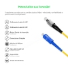 Cordão Óptico 3m, FC/UPC-SC/UPC, SM BLI G657-A1 9/125, OS2 Simplex 3.0mm LSZH Amarelo, Fibra Monomodo Miljet