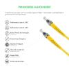 Cordão Óptico 3m, ST/UPC-ST/UPC, SM BLI G657-A1 9/125, OS2 Simplex 3.0mm LSZH Amarelo, Fibra Monomodo Miljet