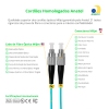 Cordão Óptico 10m, FC/PC-LC/UPC, MM G651.1 50/125, OM3 Duplex 2.0mm LSZH Aqua, Fibra Multimodo Miljet