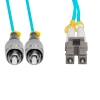 Cordão Óptico 10m, FC/PC-LC/UPC, MM G651.1 50/125, OM3 Duplex 2.0mm LSZH Aqua, Fibra Multimodo Miljet