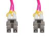 Cordão Óptico 1m, LC/UPC-LC/UPC, MM G651.1 50/125, OM4 Duplex 2.0mm LSZH Magenta, Fibra Multimodo Miljet