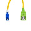 Cordão Óptico 3m, LC/UPC-SC/APC SM BLI G657-A1 9/125, OS2 Simplex 3.0mm LSZH Amarelo, Fibra Monomodo Miljet