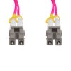 Cordão Óptico 25m, LC/UPC-LC/UPC, MM G651.1 50/125, OM4 Duplex 2.0mm LSZH Magenta, Fibra Multimodo Miljet