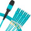 Cabo MPO Fêmea para 4LC/UPC 5m, 8 Fibras Duplex, OM3 G651.1 50/125 Multimodo, Tipo B LSZH Aqua Breakout Miljet