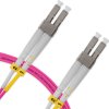 Cordão Óptico 3m, LC/UPC-LC/UPC, MM G651.1 50/125, OM4 Duplex 2.0mm LSZH Magenta, Fibra Multimodo Miljet