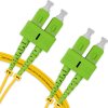 Cordão Óptico 3m, SC/APC-SC/APC SM BLI G.657A 9/125, OS2 Duplex 2.0mm LSZH Amarelo, Fibra Monomodo Miljet
