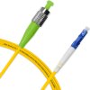 Cordão Óptico 3m, FC/APC-LC/UPC, SM BLI G657-A1 9/125, OS2 Simplex 3.0mm LSZH Amarelo, Fibra Monomodo Miljet