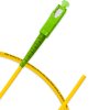 Pigtail Óptico 1m, SC/APC, SM BLI G657-A1 9/125 OS2, Simplex 3.0mm LSZH Amarelo, Fibra Monomodo Miljet