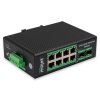 Switch PoE Industrial de Liga de Alumínio MAAIS-8G2XP 8P, 8xRJ45 GbE PoE 120W, 2xSFP GbE, Trilho DIN, Fonte DC 12~52V, Temp. -40°C~80°C, Não Gerenciável