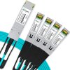 Cabo 100G QSFP28 para 4x25G SFP28 10m, AOC Active Optical Cable, Breakout OM4 OFNP Miljet