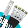 Cabo 100G QSFP28 para 4x25G SFP28 15m, AOC Active Optical Cable, Breakout OM4 OFNP Miljet