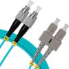 Cordão Óptico 10m, FC/PC-SC/UPC, MM G651.1 50/125, OM3 Duplex 2.0mm LSZH Aqua, Fibra Multimodo Miljet
