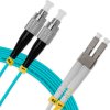 Cordão Óptico 10m, FC/PC-LC/UPC, MM G651.1 50/125, OM3 Duplex 2.0mm LSZH Aqua, Fibra Multimodo Miljet
