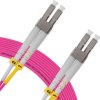Cordão Óptico 30m, LC/UPC-LC/UPC, MM G651.1 50/125, OM4 Duplex 2.0mm LSZH Magenta, Fibra Multimodo Miljet