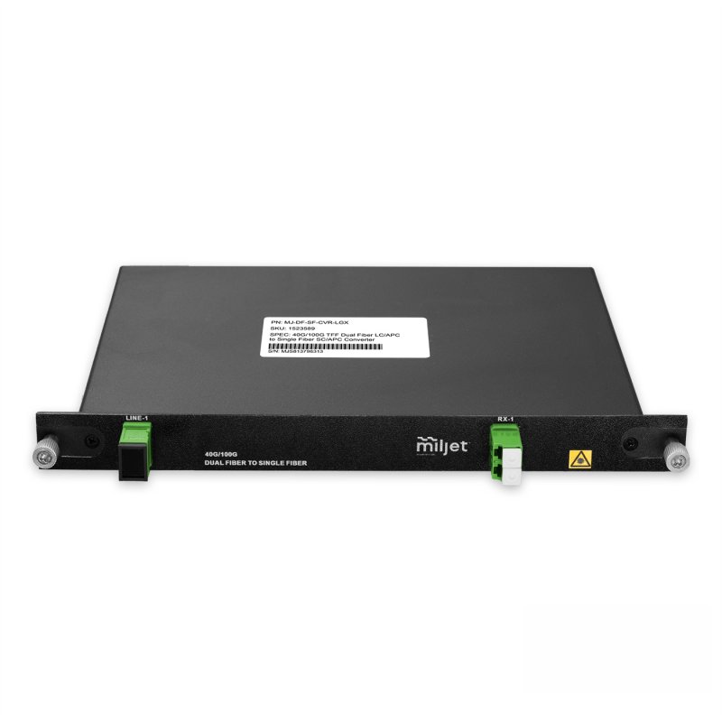 40G/100G Redutor/Conversor de Fibra para 1 Link 1xLC/APC Duplex para 1xSC/APC Bi-Direcional