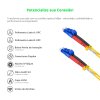 Cordão Óptico 1m, LC/UPC-LC/UPC, SM BLI G657-A1 9/125 0.12dB IL, OS2 Duplex 2.0mm LSZH Amarelo, Fibra Monomodo Miljet