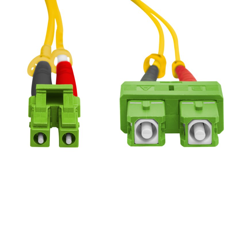 Cordão Óptico 3m, LC/APC-SC/APC, SM BLI G657-A1 9/125 0.12dB IL OS2 Duplex 2.0mm LSZH Amarelo, Fiber Monomodo Miljet