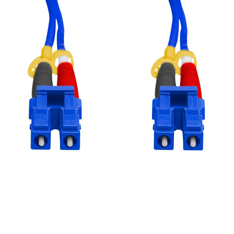 Cordão Óptico 1m, LC/UPC-LC/UPC, SM BLI G657-A1 9/125 0.12dB IL, OS2 Duplex 2.0mm LSZH ABNT Azul, Fibra Monomodo Miljet