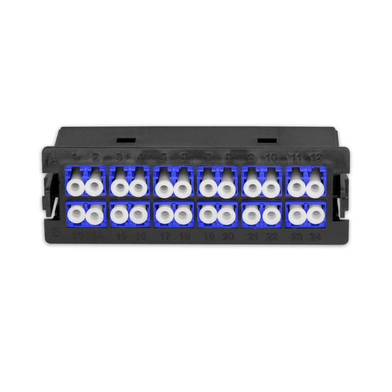 Painel Adaptador Óptico 24F, 12x LC/UPC Duplex, Monomodo OS2, Miljet