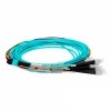 Cabo FC-PC x 12F para MPO-UPC Fêmea 10m, 12 Fibras OM3 G651.1 50/125 Fibra Multimodo, Tipo A LSZH Aqua Miljet