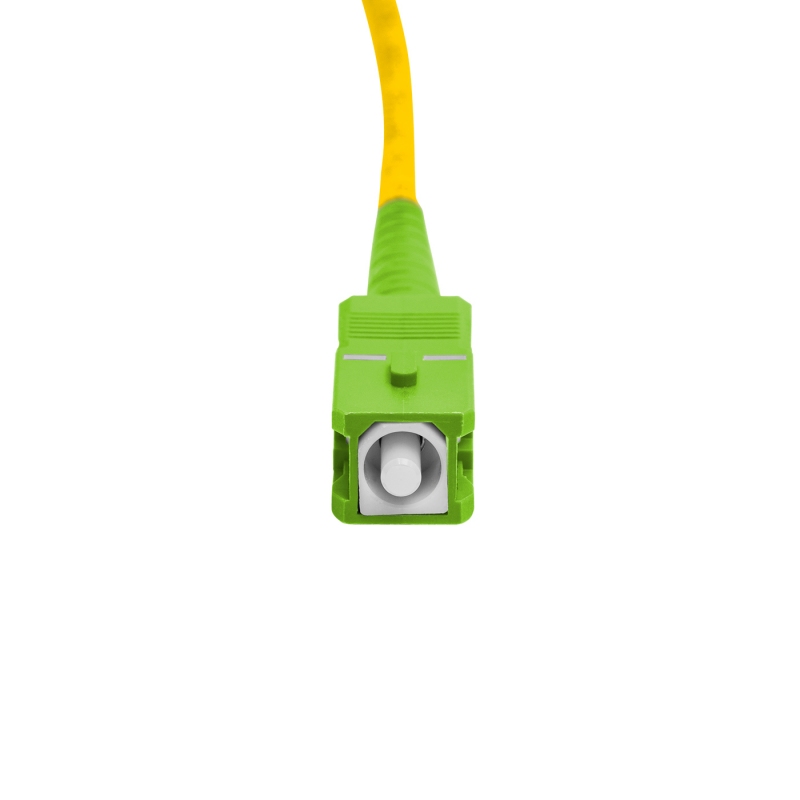 Pigtail Óptico 2m, SC/APC SM BLI G657-A1 9/125 OS2, Simplex 3.0mm LSZH Amarelo, Fibra Monomodo Miljet