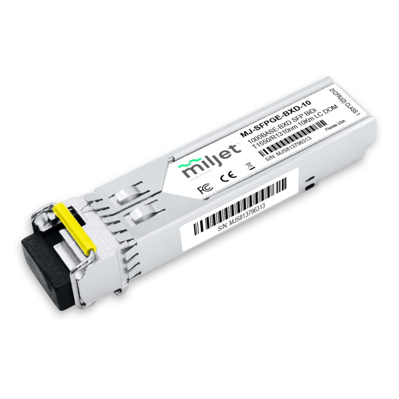 1000BASE-BXD SFP BiDi Tx1550/Rx1310nm 10km LC DOM, transceptor óptico Miljet