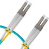 Cordão Óptico 1m, LC/UPC-LC/UPC MM G651.1 50/125, OM3 Duplex 2.0mm LSZH Aqua Fibra Multimodo Miljet