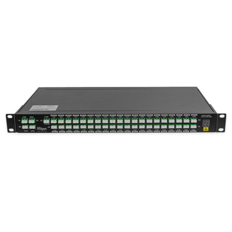 MUX/DEMUX Rack Mount 1U, DWDM 100GHz, Dual Fiber, 40 Canais C21-C60, TFF, Portas MON, EXP e 1310nm, LC/APC