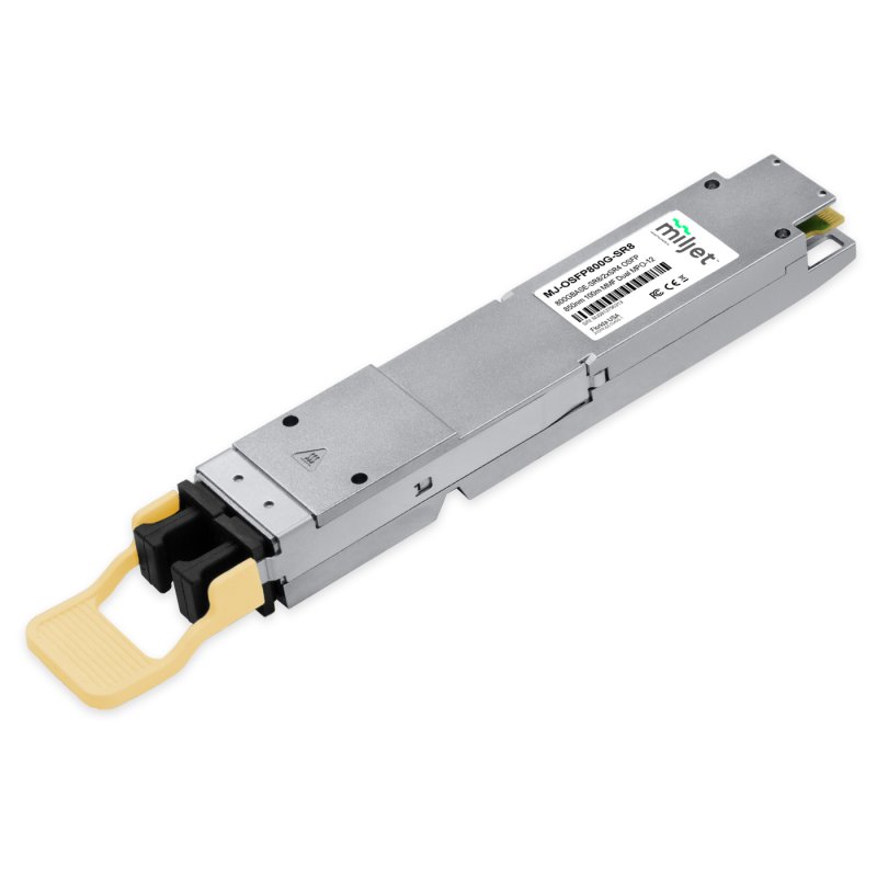800GBASE-SR8/2xSR4 OSFP PAM4, 8x100Gbps, 850nm 100m MMF DDM Dual MPO-12, transceptor óptico Miljet