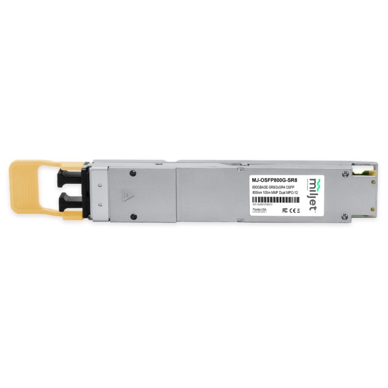 800GBASE-SR8/2xSR4 OSFP PAM4, 8x100Gbps, 850nm 100m MMF DDM Dual MPO-12, transceptor óptico Miljet