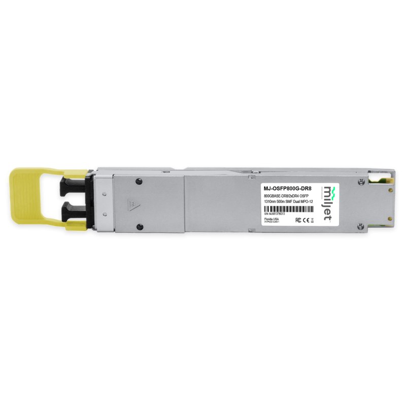 800GBASE-DR8/2xDR4 OSFP PAM4, 8x100Gbps, 1310nm 500m SMF DDM Dual MPO-12, transceptor óptico Miljet
