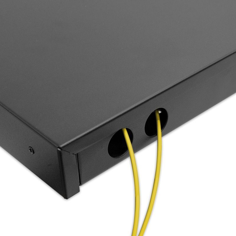 Cassete de Distribuição Óptica 24 Fibras, 2x MPO/APC Macho 12F para 12x LC/APC Duplex, Monomodo OS2, Tipo B Miljet